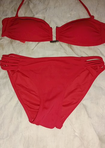 xs Beden pembe Renk Pembe Strappy Kadın Bikini Takımı