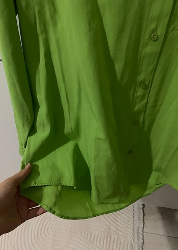 s Beden Happiness İstanbul Fıstık Yeşili Oversize Gömlek