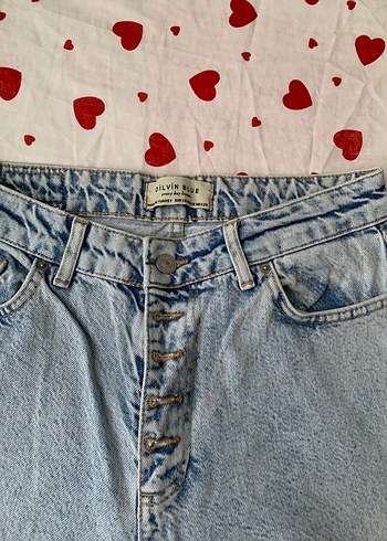 38 Beden mavi Renk Mavi Batik Desenli Midi Kot Pantolon