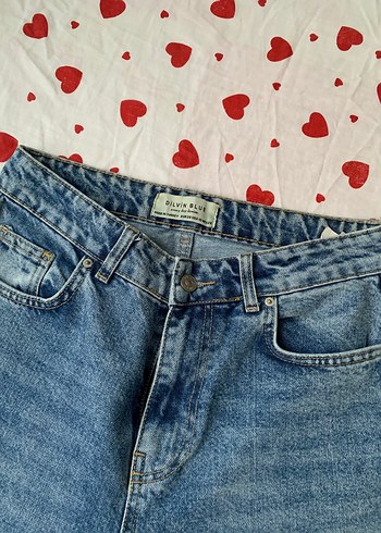 38 Beden mavi Renk Düğmeli Bağlamalı Geniş Kesim Midi Kot Pantolon