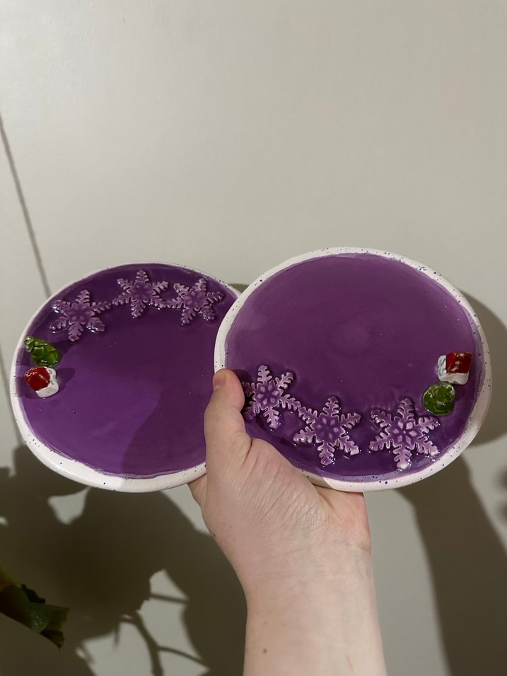 Mor Renkli sunumluk fincan da konulabiliyor çikokata kurabiye vs - Görsel 3