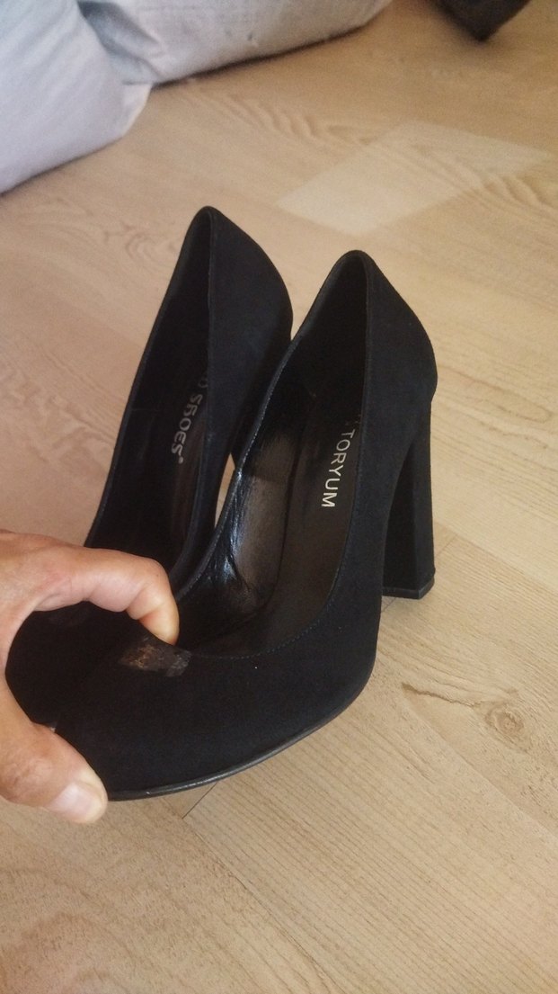 Siyah Tokalı Kadın Platform Topuklu Ayakkabı - Görsel 2