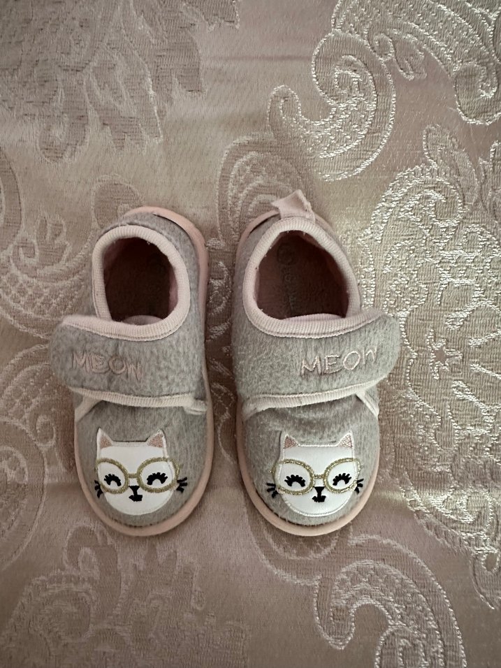 Kız Çocuk Gri Nakışlı Sıcak Panduf - Görsel 2