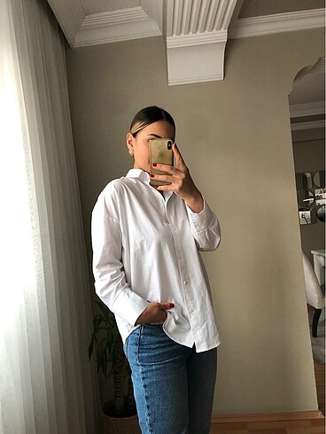Zara beyaz poplin gömlek