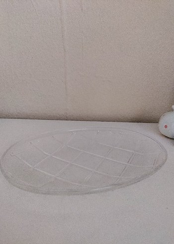 Beden beyaz Renk Bej Şeffaf Izgara Desenli Salata Tabağı