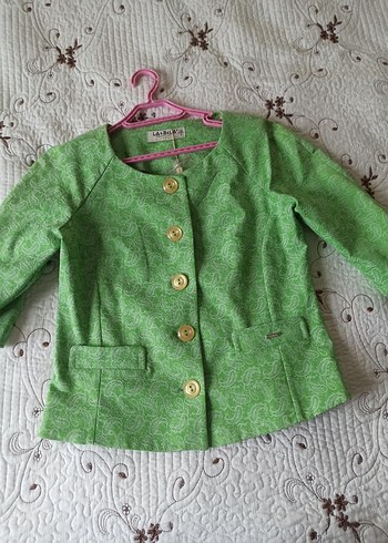 Yeşil Mini Düğmeli Hamile Ceketi - Görsel 2