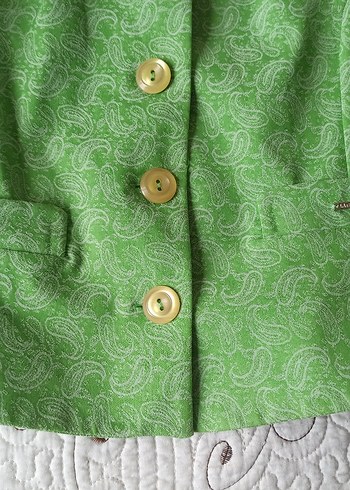 Yeşil Mini Düğmeli Hamile Ceketi - Görsel 5