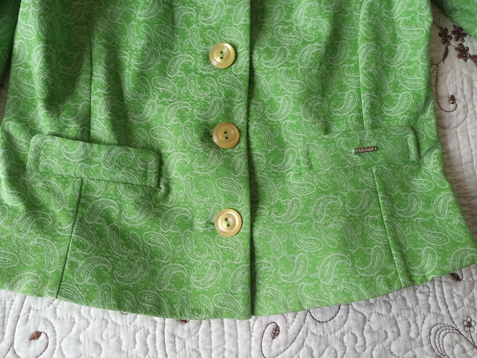 Yeşil Mini Düğmeli Hamile Ceketi - Görsel 5