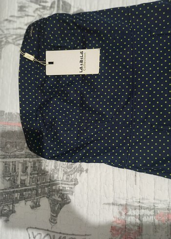 Lacivert Puantiyeli Straplez Midi Elbise - Görsel 2