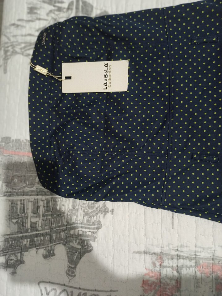 Lacivert Puantiyeli Straplez Midi Elbise - Görsel 2