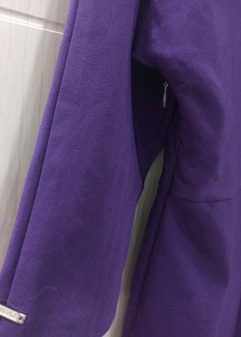 Kadın Mor Uzun V Yaka Pilili Elbise - Görsel 3