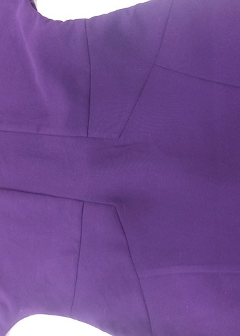 Kadın Mor Uzun V Yaka Pilili Elbise - Görsel 6