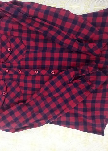 Kadın Kırmızı Kareli Uzun Kollu Gömlek defacto - Görsel 5