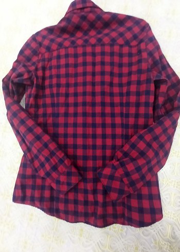 Kadın Kırmızı Kareli Uzun Kollu Gömlek defacto - Görsel 6