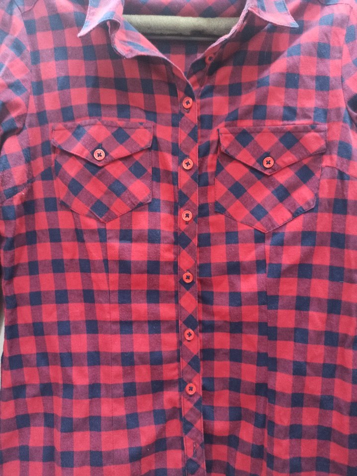 Kadın Kırmızı Kareli Uzun Kollu Gömlek defacto - Görsel 2