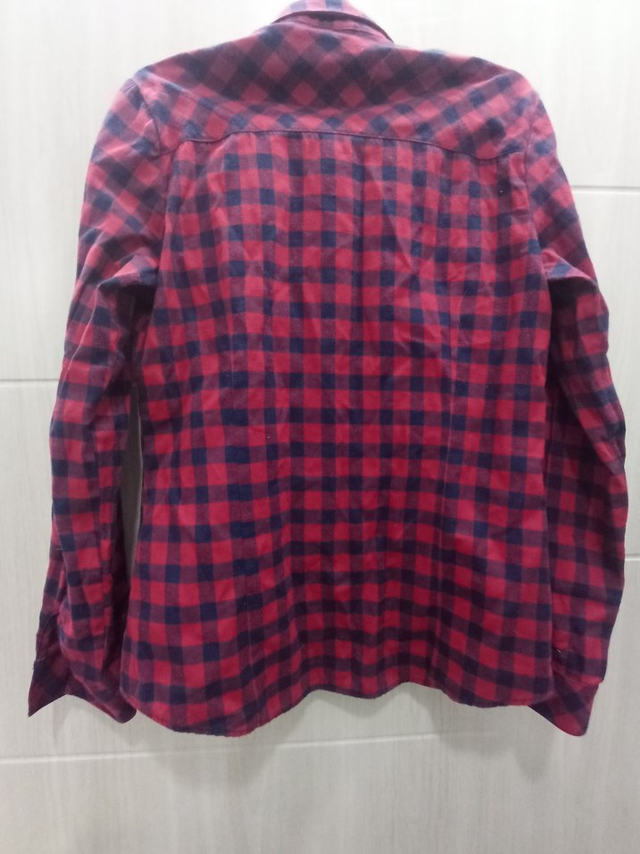 Kadın Kırmızı Kareli Uzun Kollu Gömlek defacto - Görsel 3