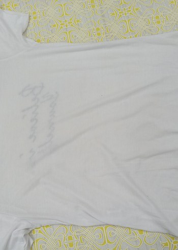 Beyaz Baskılı Kadın Tişört - Görsel 4