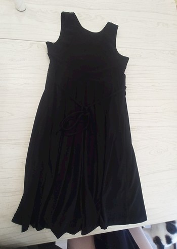 Siyah Drapeli Midi V Yakalı Abiye Elbise - Görsel 5