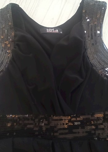 Siyah Drapeli Midi V Yakalı Abiye Elbise - Görsel 9