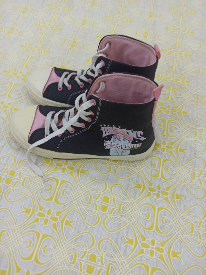 Pembe Bağcıklı Kadın cocuk Spor Ayakkabı - Görsel 2