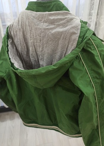 Erkek Çocuk Kapüşonlu Yeşil Fermuarlı yağmurluk mont - Görsel 9