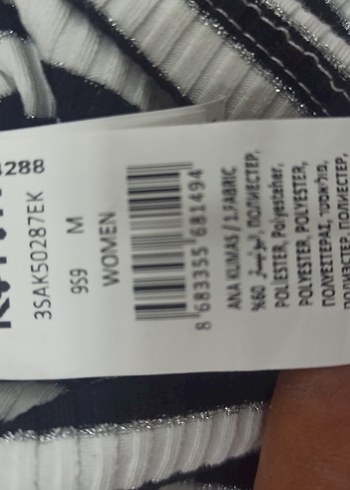 kadin Çizgili simli Polo Yaka Tişört - Görsel 6