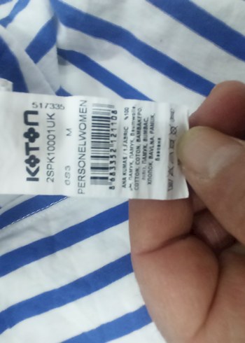 Mavi Çizgili kadin Tişört - Görsel 8