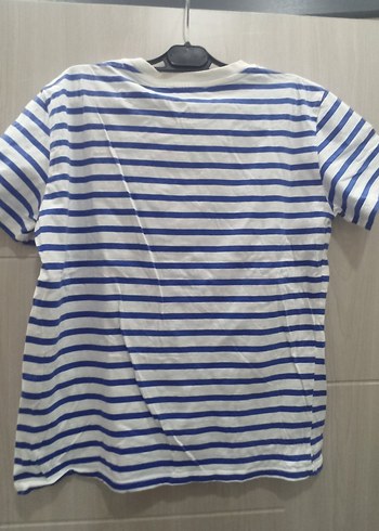 Mavi Çizgili kadin Tişört - Görsel 2