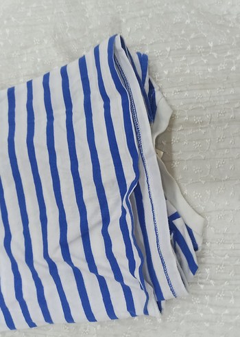 Mavi Çizgili kadin Tişört - Görsel 5