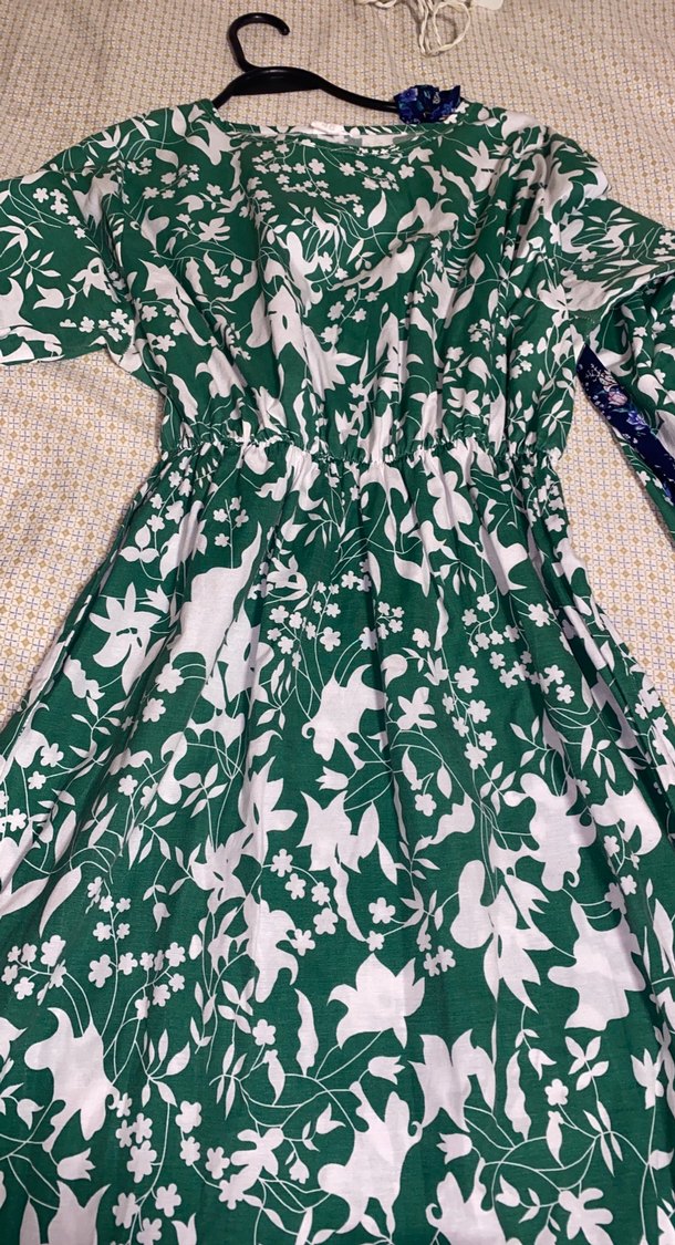 Yeşil Bohem Desenli Hamile Elbisesi - Görsel 2