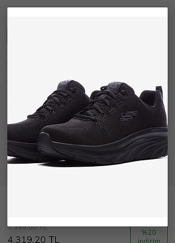 38 Beden Skechers siyah spor ayakkabı