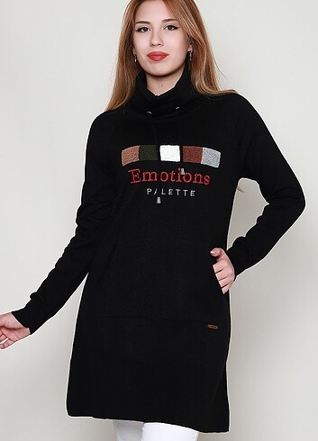ON DETAYLI TRİKO UZUN SWEAT/TUNİK 