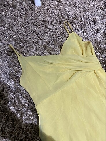 Bershka Sarı mini elbise