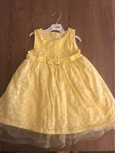 12-18 Ay Beden sarı Renk Bebek elbise