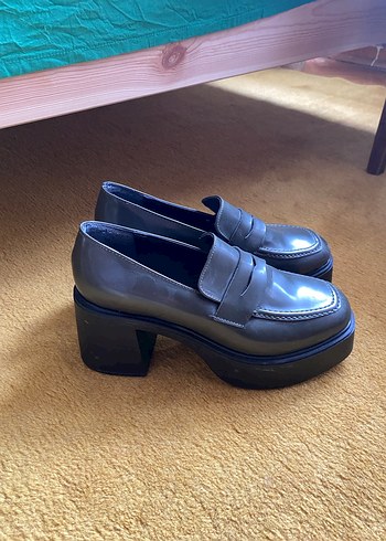 Elle Kadın Yeşil Platform Topuklu Loafer Ayakkabı - Görsel 2