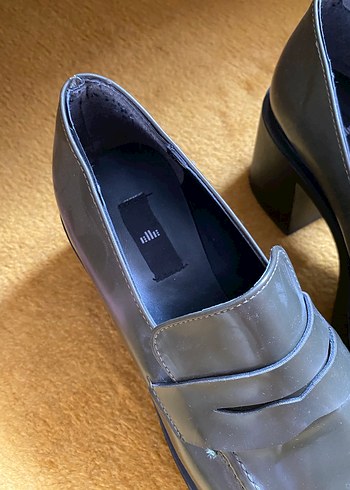 Elle Kadın Yeşil Platform Topuklu Loafer Ayakkabı - Görsel 4