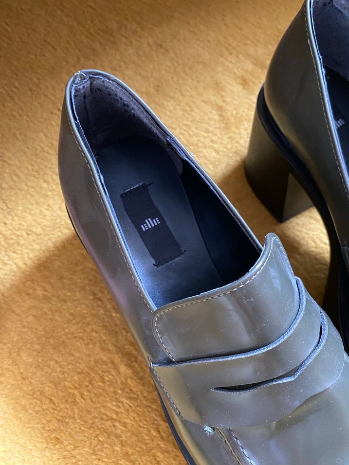 Elle Kadın Yeşil Platform Topuklu Loafer Ayakkabı - Görsel 4