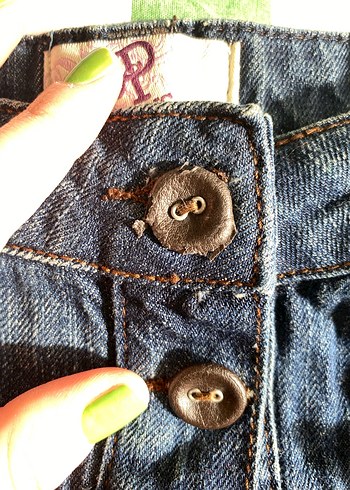 Kadın Koyu Mavi Denim Fırfırlı Mini Etek - Görsel 5