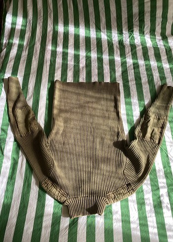 Vintage Fermuarlı Yeşil Kadın Triko - Görsel 4