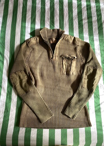 Vintage Fermuarlı Yeşil Kadın Triko - Görsel 2