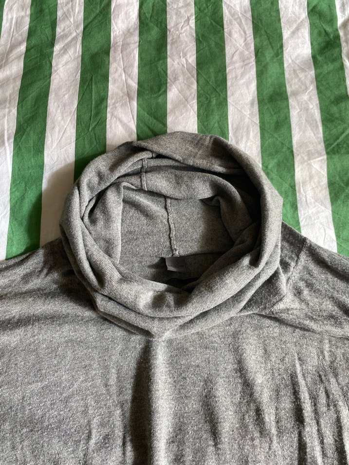 Gri Kadın Boğazlı Kısa Kollu Triko - Görsel 2