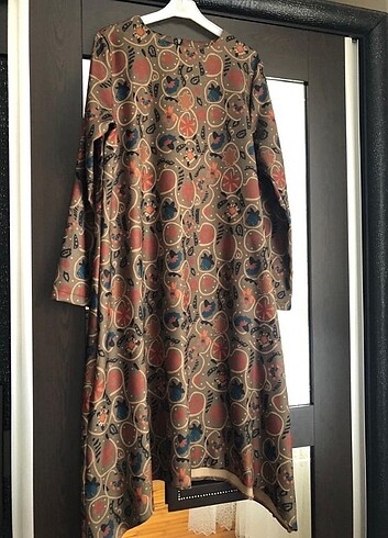 Desenli kışlık kumaş tunik