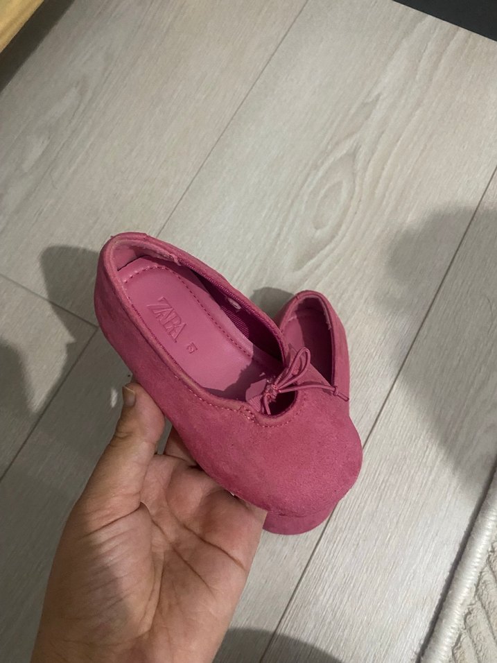 Kız Çocuk Pembe Süet Babet - Görsel 2