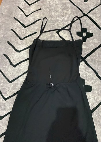 Addax Siyah Strappy Midi Gotik Kadın Elbise