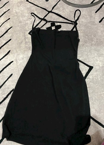 Siyah Strappy Midi Gotik Kadın Elbise