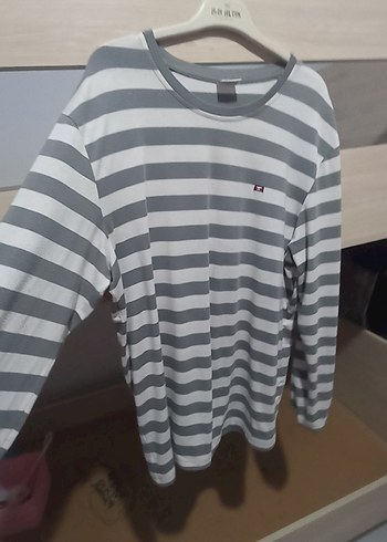 Kareli Gri Hamile Uzun Kollu Tişört - Görsel 2