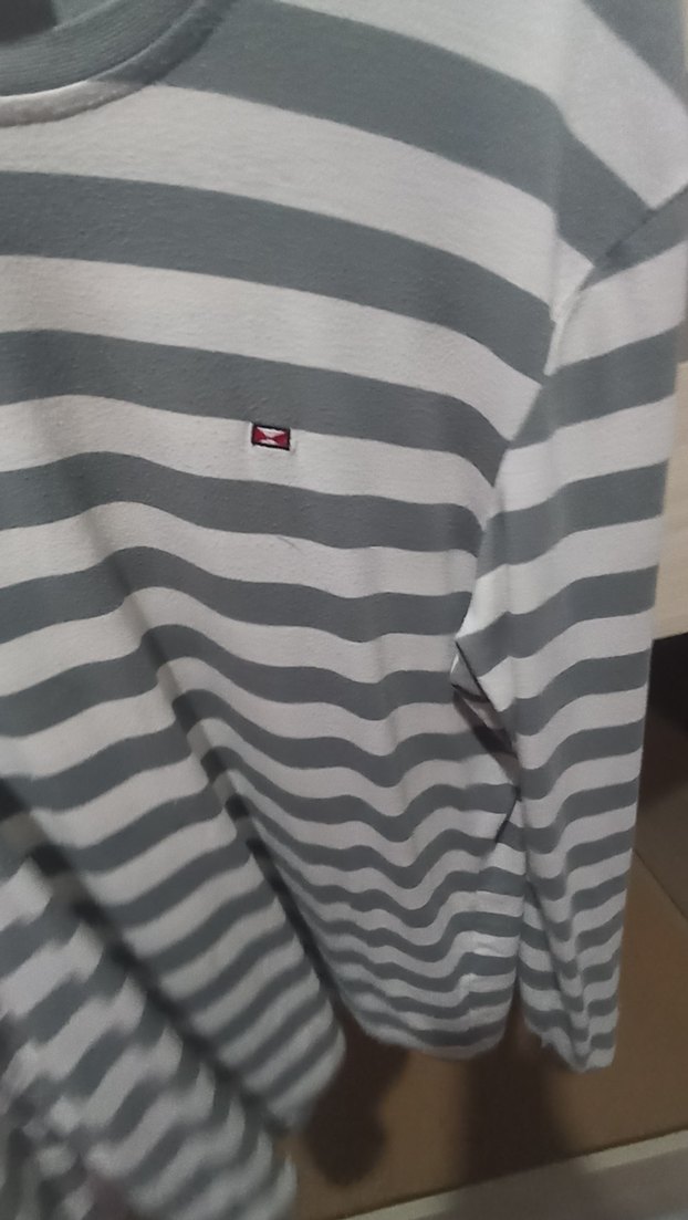 Kareli Gri Hamile Uzun Kollu Tişört - Görsel 5