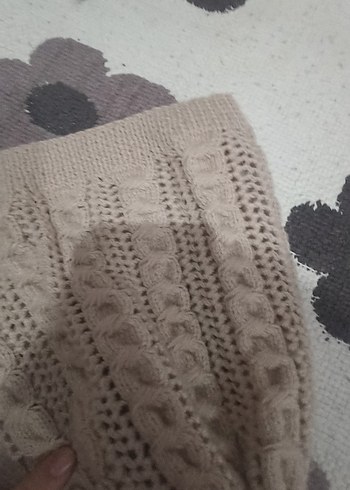 Bej Bohem Örgü Kadın Bere - Görsel 3