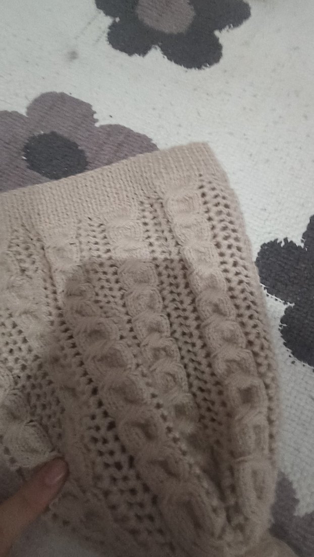 Bej Bohem Örgü Kadın Bere - Görsel 3