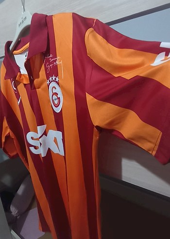 Turuncu Baskılı Düğmeli Spor Tişörtü Galatasaray forması - Görsel 9